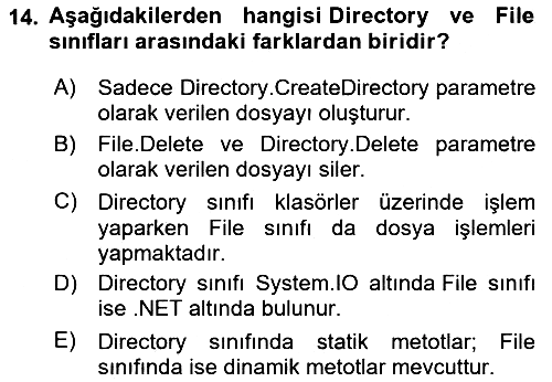 İleri Programlama 1 2022-2023 Yaz Okulu Sınavı - 14. soru