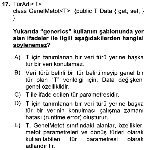 İleri Programlama 1 2022-2023 Yaz Okulu Sınavı - 17. soru