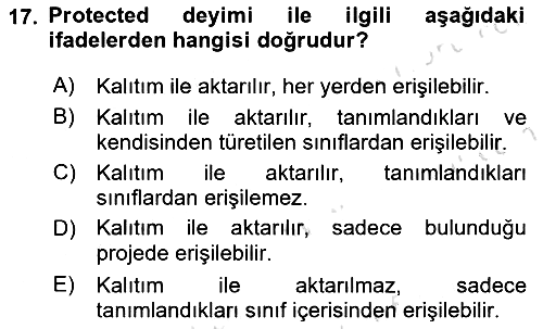 İleri Programlama 1 2023-2024 Yaz Okulu Sınavı - 17. soru