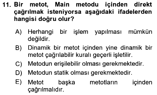 İleri Programlama 1 2024-2025 Yaz Okulu Sınavı - 11. soru