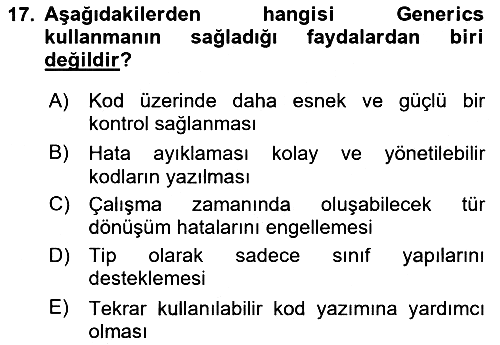 İleri Programlama 1 2024-2025 Yaz Okulu Sınavı - 17. soru