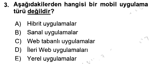 Mobil Uygulama Geliştirme 2024-2025 Yaz Okulu Sınavı - 3. soru
