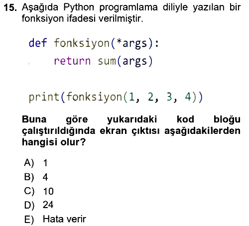 Programlama 2 2024-2025 Ara Sınav - 15. soru