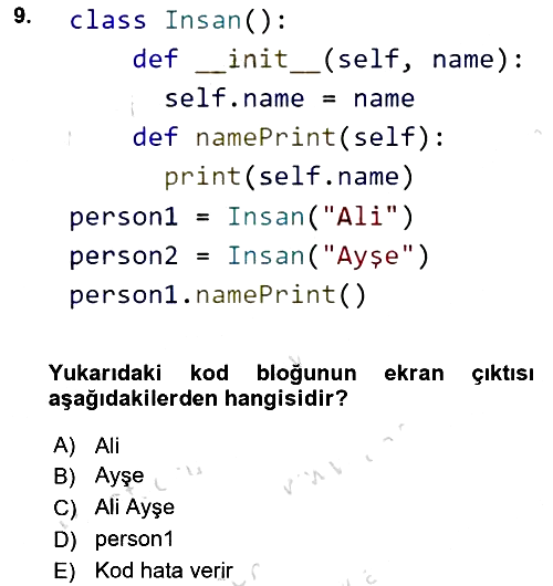 Programlama 2 2023-2024 Dönem Sonu Sınavı - 9. soru
