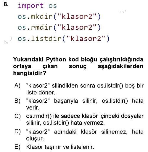 Programlama 2 2024-2025 Dönem Sonu Sınavı - 8. soru