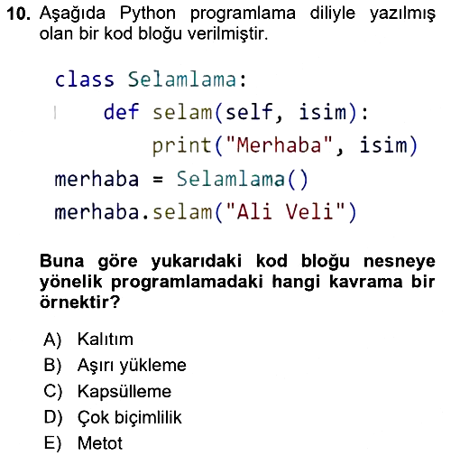 Programlama 2 2024-2025 Dönem Sonu Sınavı - 10. soru