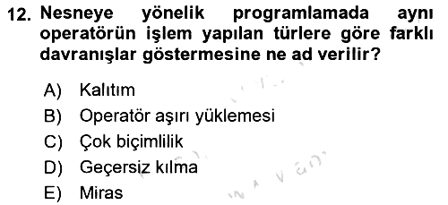 Programlama 2 2024-2025 Dönem Sonu Sınavı - 12. soru