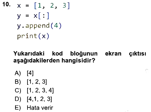 Programlama 2 2025-2026 Yaz Okulu Sınavı - 10. soru
