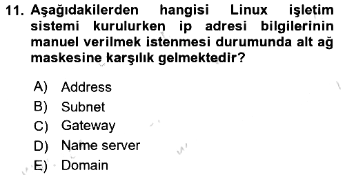 Unix Sistem Yönetimi 2023-2024 Ara Sınav - 11. soru