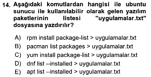 Unix Sistem Yönetimi 2024-2025 Ara Sınav - 14. soru