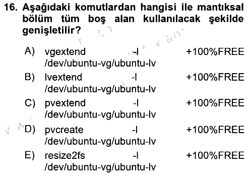 Unix Sistem Yönetimi 2024-2025 Ara Sınav - 16. soru