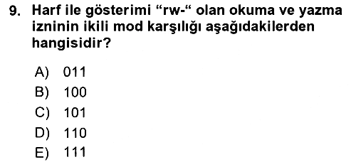 Unix Sistem Yönetimi 2022-2023 Dönem Sonu Sınavı - 9. soru