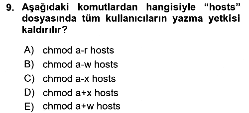 Unix Sistem Yönetimi 2023-2024 Dönem Sonu Sınavı - 9. soru
