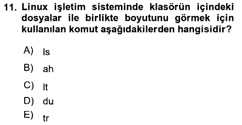 Unix Sistem Yönetimi 2023-2024 Dönem Sonu Sınavı - 11. soru