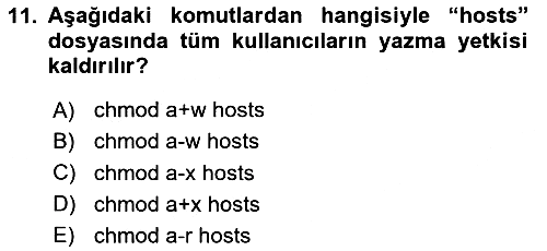 Unix Sistem Yönetimi 2024-2025 Dönem Sonu Sınavı - 11. soru