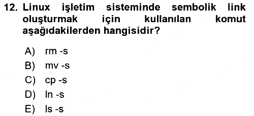 Unix Sistem Yönetimi 2024-2025 Dönem Sonu Sınavı - 12. soru