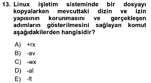 Unix Sistem Yönetimi 2024-2025 Dönem Sonu Sınavı - 13. soru