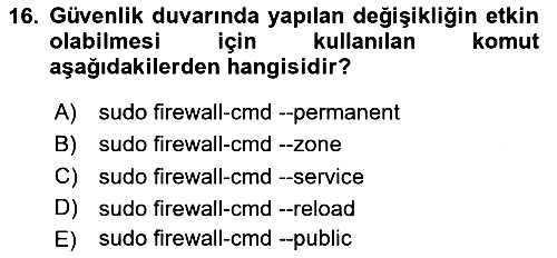 Unix Sistem Yönetimi 2024-2025 Dönem Sonu Sınavı - 16. soru