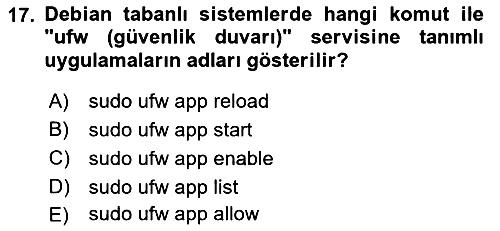 Unix Sistem Yönetimi 2022-2023 Yaz Okulu Sınavı - 17. soru