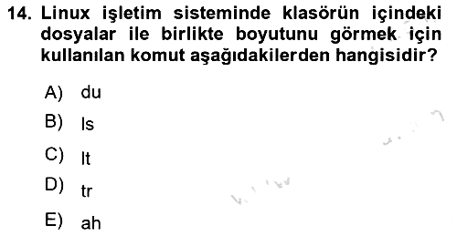 Unix Sistem Yönetimi 2023-2024 Yaz Okulu Sınavı - 14. soru