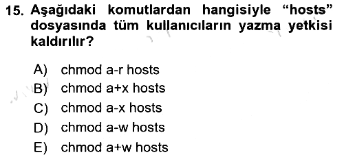 Unix Sistem Yönetimi 2023-2024 Yaz Okulu Sınavı - 15. soru