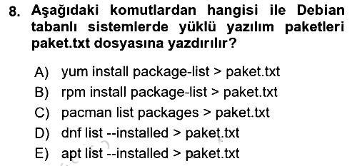 Unix Sistem Yönetimi 2024-2025 Yaz Okulu Sınavı - 8. soru