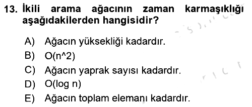 Veri Yapıları 2023-2024 Dönem Sonu Sınavı - 13. soru