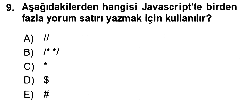 Web Arayüz Programlama 2022-2023 Yaz Okulu Sınavı - 9. soru