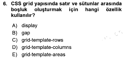 Web Arayüz Programlama 2024-2025 Yaz Okulu Sınavı - 6. soru