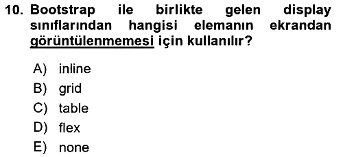 Web Arayüz Programlama 2024-2025 Yaz Okulu Sınavı - 10. soru