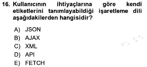 Web Arayüz Programlama 2025-2026 Yaz Okulu Sınavı - 16. soru