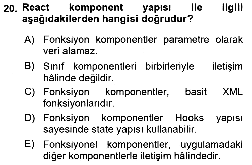 Web Arayüz Programlama 2025-2026 Yaz Okulu Sınavı - 20. soru