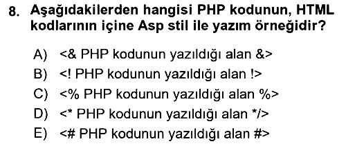 Web Sunucu Programlama 2025-2026 Ara Sınav - 8. soru