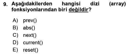 Web Sunucu Programlama 2022-2023 Yaz Okulu Sınavı - 9. soru