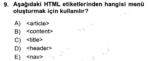 Web Tabanlı Kodlama 2023-2024 Dönem Sonu Sınavı - 9. soru
