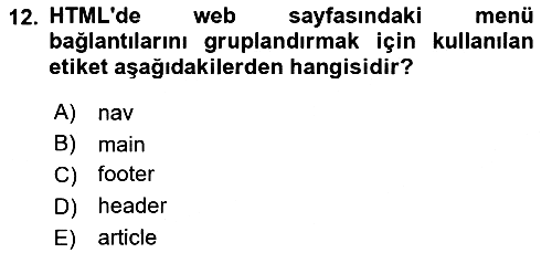 Web Tabanlı Kodlama 2025-2026 Dönem Sonu Sınavı - 12. soru