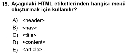 Web Tabanlı Kodlama 2023-2024 Yaz Okulu Sınavı - 15. soru