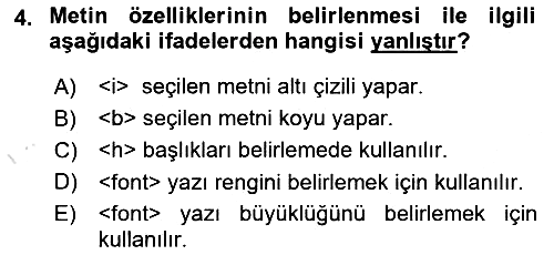 Web Tabanlı Kodlama 2024-2025 Yaz Okulu Sınavı - 4. soru
