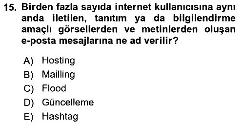 Web’de Telif Hakları ve Etik 2017-2018 Dönem Sonu Sınavı - 15. soru
