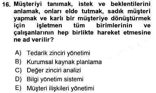 Büro Teknolojileri 2017-2018 3 Ders Sınavı - 16. soru