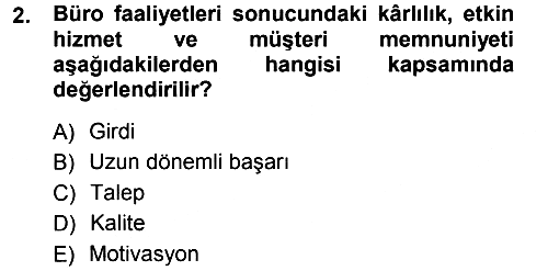 Büro Teknolojileri 2012-2013 Ara Sınav - 2. soru