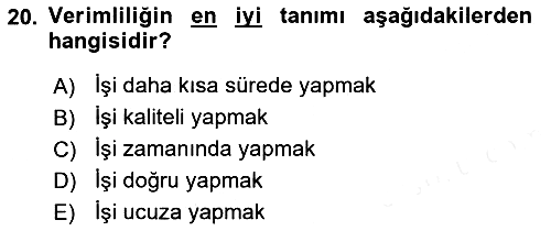 Büro Teknolojileri 2018-2019 Dönem Sonu Sınavı - 20. soru