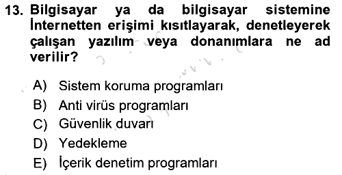 Büro Teknolojileri 2023-2024 Dönem Sonu Sınavı - 13. soru