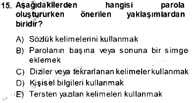Büro Teknolojileri 2013-2014 Tek Ders Sınavı - 15. soru