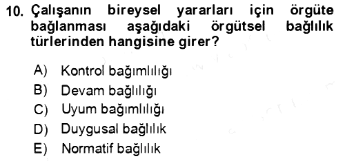 Bürolarda Temel Kavramlar 2018-2019 Ara Sınav - 10. soru