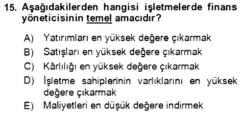 Bürolarda Temel Kavramlar 2018-2019 Ara Sınav - 15. soru