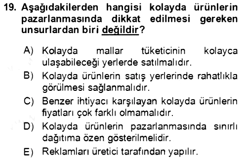 Bürolarda Temel Kavramlar 2018-2019 Ara Sınav - 19. soru