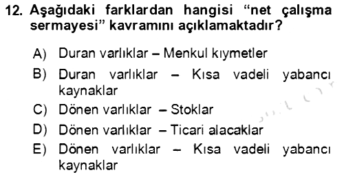 Bürolarda Temel Kavramlar 2019-2020 Ara Sınav - 12. soru