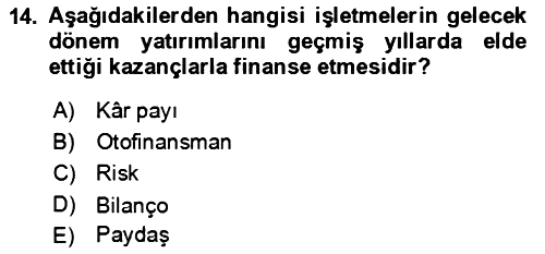 Bürolarda Temel Kavramlar 2023-2024 Ara Sınav - 14. soru