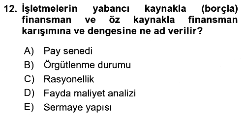 Bürolarda Temel Kavramlar 2024-2025 Ara Sınav - 12. soru